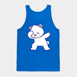 Cute Polar Bear Dabbing Cartoon Tank Top